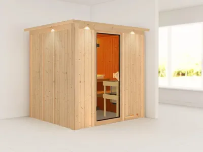 Sauna Systemsauna Daria mit Dachkranz Produktbild #1