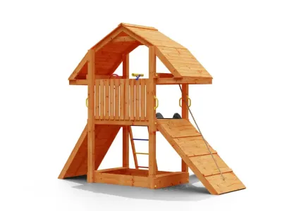 Spielturm SPARSET Buffalo teakfarben inkl. Rutsche 2,28 m anthrazit Produktbild #6