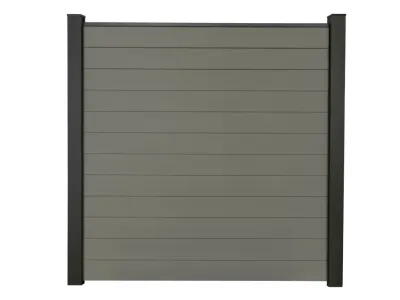 Gartenzaun Sichtschutzzaun WPC Stecksystem Solid Grau Produktbild #1