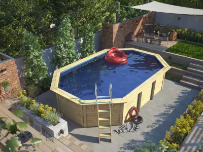 Holzpool Modell 4X Set naturbelassen Produktbild #11