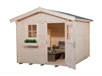 Gartenhaus Premium28 Gr. 1 28 mm natubelassen mit 20 cm Vordach Produktbild #2