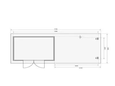 Gartenhaus Blockbohlenhaus SET Bastrup 7 28 mm naturbelassen, inkl. 4 m Anbaudach + Seiten-/Rückwand Produktbild #6