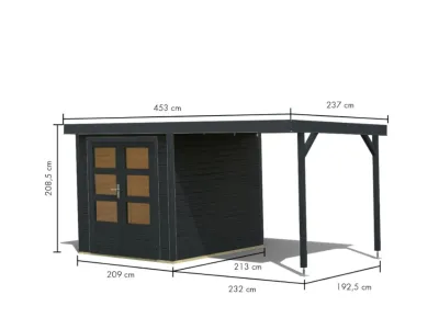 Hybrid-Gartenhaus Jupiter C Set anthrazit/anthrazit Produktbild #2