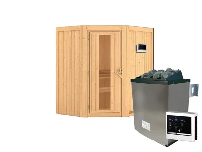 Sauna Systemsauna Taurin, inkl. 9 kW Ofen mit externer Steuerung Produktbild #2