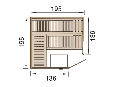 Sauna Massivholz-Elementsauna Kemi Eck 1 inkl. Fenster, Edelstahlset + Komfortpaket Produktbild #3