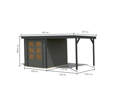 Hybrid-Gartenhaus Jupiter B Set terragrau/anthrazit Produktbild #10