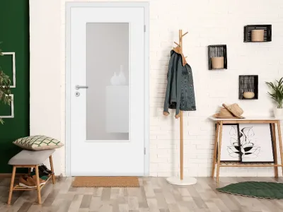 Zimmertür Alba CPL mit Lichtausschnitt Weiß RAL 9003, Rundkante Produktbild #3