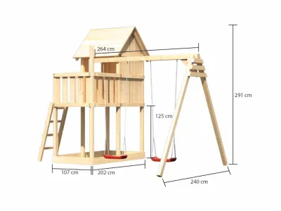 Spielturm Frieda naturbelassen inkl. Doppelschaukel Produktbild #6