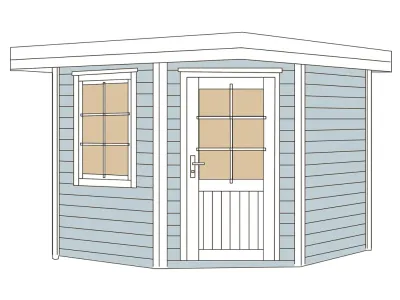 Gartenhaus Designhaus 213 Gr. 1 28 mm grau Produktbild #3