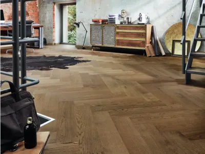Lindura HS 500 Eiche classic olivgrau 8926 Fischgrät Gebürstet Produktbild #3