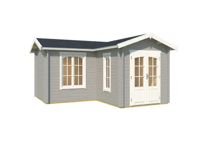 Gartenhaus Blockbohlenhaus Portsmouth 44 44 mm lichtgrau Produktbild #2