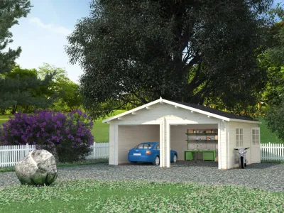 Garage Roger 28,4 m² ohne Tor 44 mm naturbelassen Produktbild #1