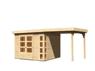 Gartenhaus SET Kerko 6 19 mm naturbelassen, inkl. 2,4 m Anbaudach Produktbild #7