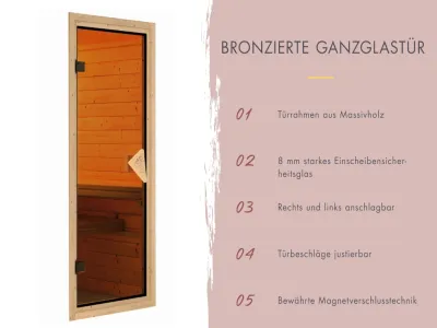 Sauna Amelia 2 SET mit Ofen 9 kW, Bio externer Steuerung Produktbild #13