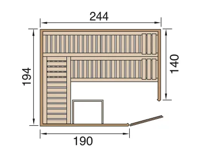 Sauna Systemsauna Varberg 4 mit isolierter Holztür Produktbild #3