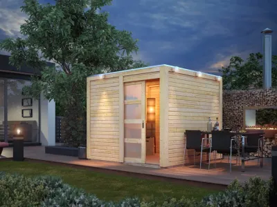 Gartenhaus Qubic/Cubino 19 mm naturbelassen Produktbild #1