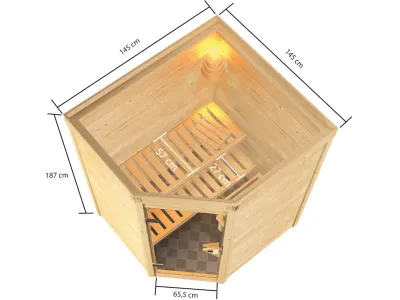 Karibu Massivholzsauna Sophie 2 Produktbild #9