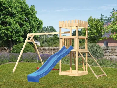 Spielturm Ritterburg Löwenherz SET naturbelassen Produktbild #1