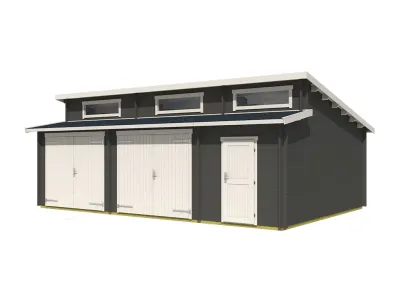 Garage Hawaii inkl. Schwingtor 44 mm carbongrau Produktbild #2