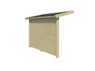 Schleppdach B 300 cm mit Seitenwand für Gartenhäuser carbongrau Produktbild #1