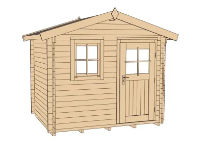 Gartenhaus Premium28 Gr. 3 28 mm natubelassen mit 20 cm Vordach Produktbild #2