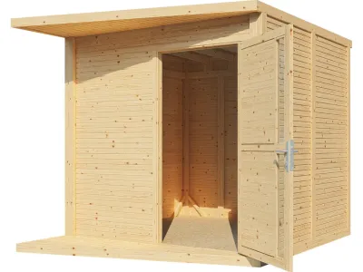 Gartenhaus Futura 19 mm Rhombusprofil natur Produktbild #9