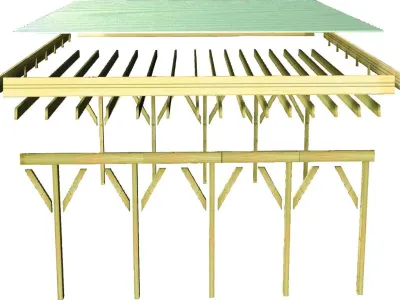Carport Doppel 2 CLASSIC inkl. Einfahrtsbogen Produktbild #5