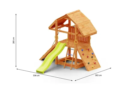 Spielturm Buffalo teakfarben inkl. Rutsche gelb Produktbild #4