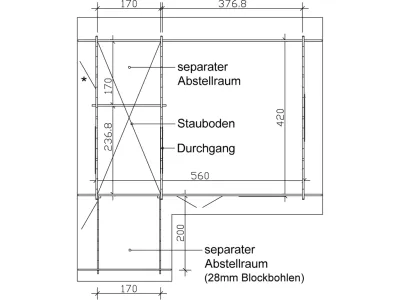 Gartenhaus Blockbohlenhaus Esbjerg 3 45 mm naturbelassen Produktbild #3