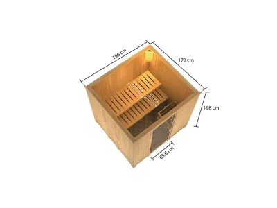 Sauna Systemsauna Tromsö, inkl. 9 kW Ofen mit externer Steuerung Produktbild #1