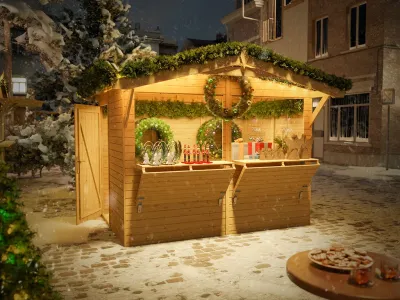 Marktstand - Verkaufsstand Stella 5 m² 16 mm naturbelassen Produktbild #2