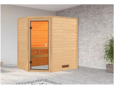 Massivholzsauna 38 mm Katie SPARSET inkl. 4,5 kW Bio-Kombiofen und ext. Steuerung Produktbild #7