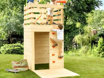 Spielturm Knight Ritterburg naturbelassen Produktbild #2
