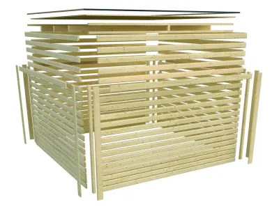Gartenhaus Qubic 2 CLASSIC 19 mm terragrau Produktbild #5