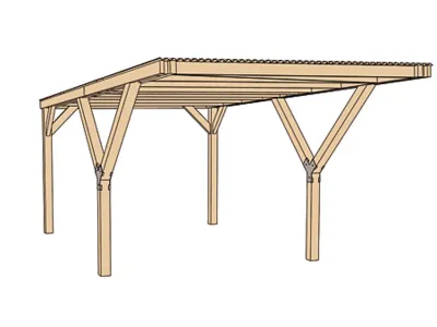 Carport Y-Einzelcarport 612 mit Stahldach Produktbild #2