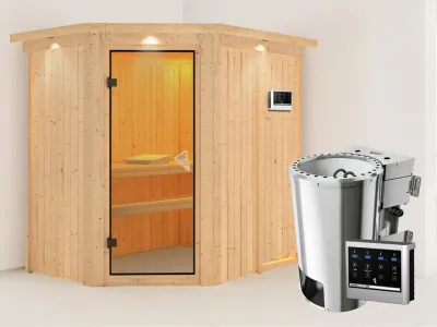 Sauna Systemsauna Saja mit Dachkranz, inkl. Plug & Play Bio-Ofen externe Steuerung Produktbild #6