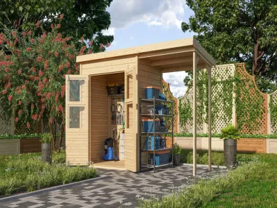 Gerätehaus SPARSET Merseburg 2 ECO 14 mm naturbelassen Produktbild #1