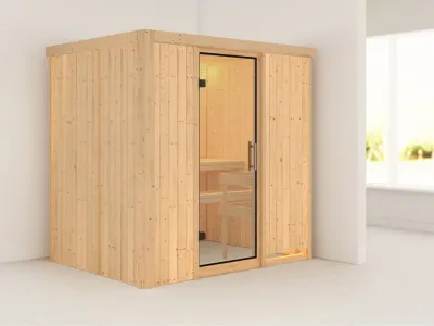Sauna Systemsauna Bodin Klarglas Ganzglastür Produktbild #1