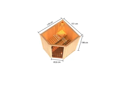 Sauna Systemsauna Faurin, inkl. 9 kW Ofen mit externer Steuerung Produktbild #15