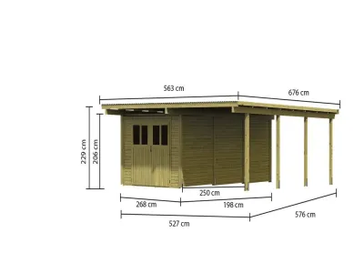 Carport Flachdachcarport mit integriertem Abstellraum 2 kdi Produktbild #5