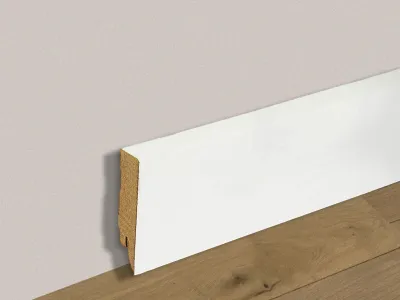 Vierkant Sockelleiste Ultra weiß streichfähig glänzend (MDF-Kern) Produktbild #2