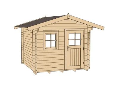 Gartenhaus Blockbohlenhaus 131 Gr. 3 45 mm naturbelassen Produktbild #2