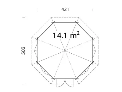 Pavillon Hanna 14,1 m² braun tauchimprägniert Produktbild #3