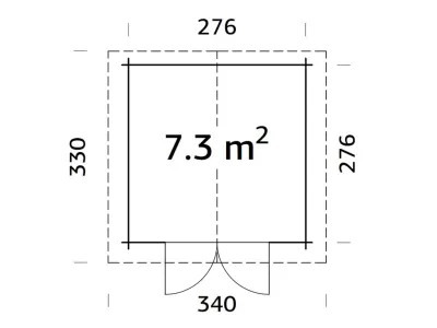 Gartenhaus Blockbohlenhaus Lotta 7,3 m² 28 mm grau tauchimprägniert Produktbild #3