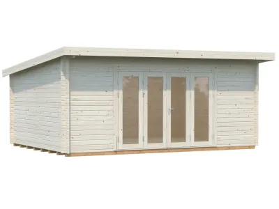 Gartenhaus Blockbohlenhaus Lea 19,4 m² 44 mm transparent tauchimprägniert Produktbild #1