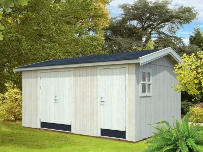 Gerätehaus Olaf 13,5 m² 18+70 mm naturbelassen Produktbild #1