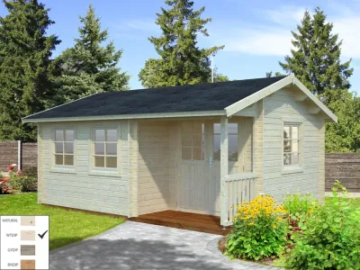 Gartenhaus Blockbohlenhaus Susanna 16,4 m² 44 mm transparent tauchimprägniert Produktbild #1