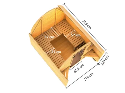 Saunafasshaus 2 38 mm naturbelassen Produktbild #4