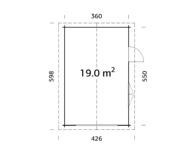 Garage Roger 19,0 m² ohne Tor 44 mm braun tauchimprägniert Produktbild #3