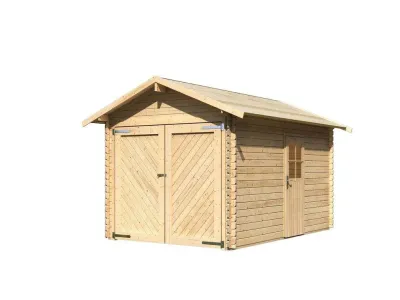 Garage Blockhausgarage 28 mm natur Produktbild #6
